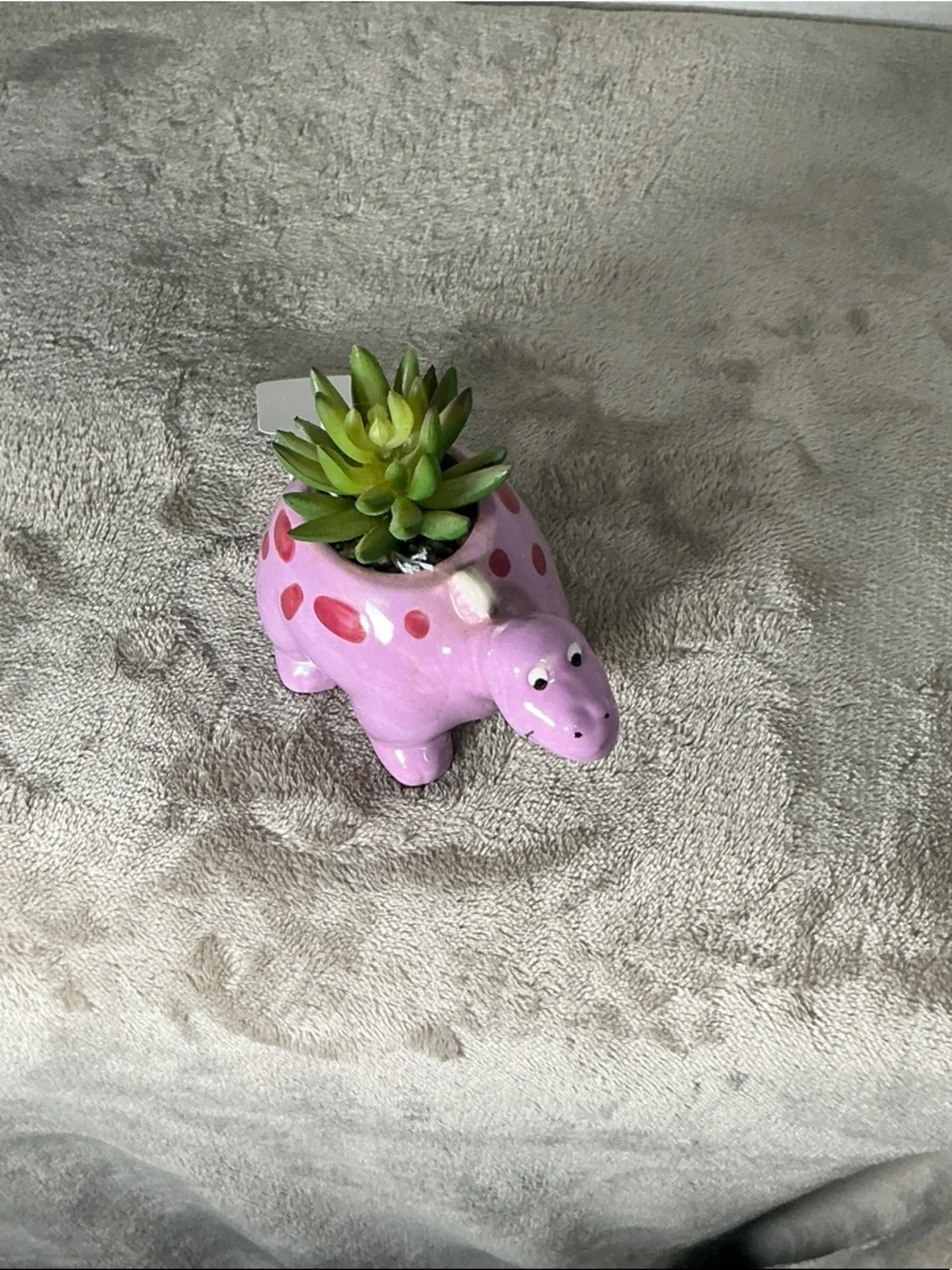 Pink Ceramic Dino Hanging Planter - Cute Wall Shelf Accent